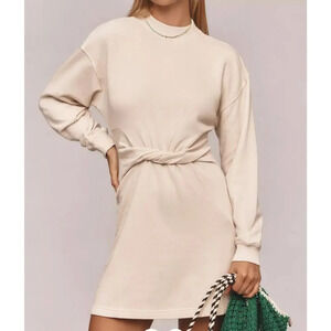 L Space Asher Dress Long Sleeve Short Cream Size Medium